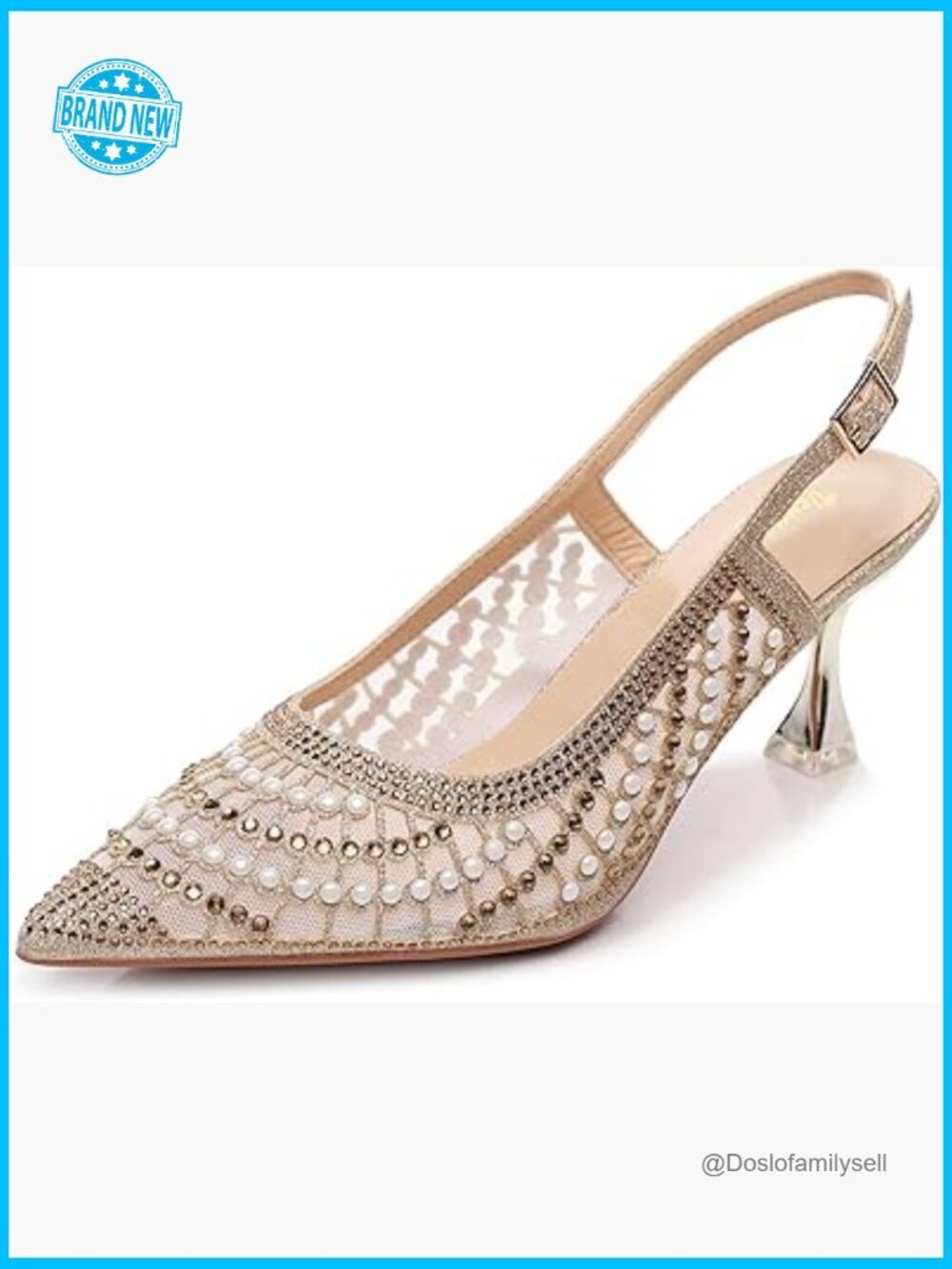 Charming Slingback Pump Heeled Sandals Latex Insole Platform